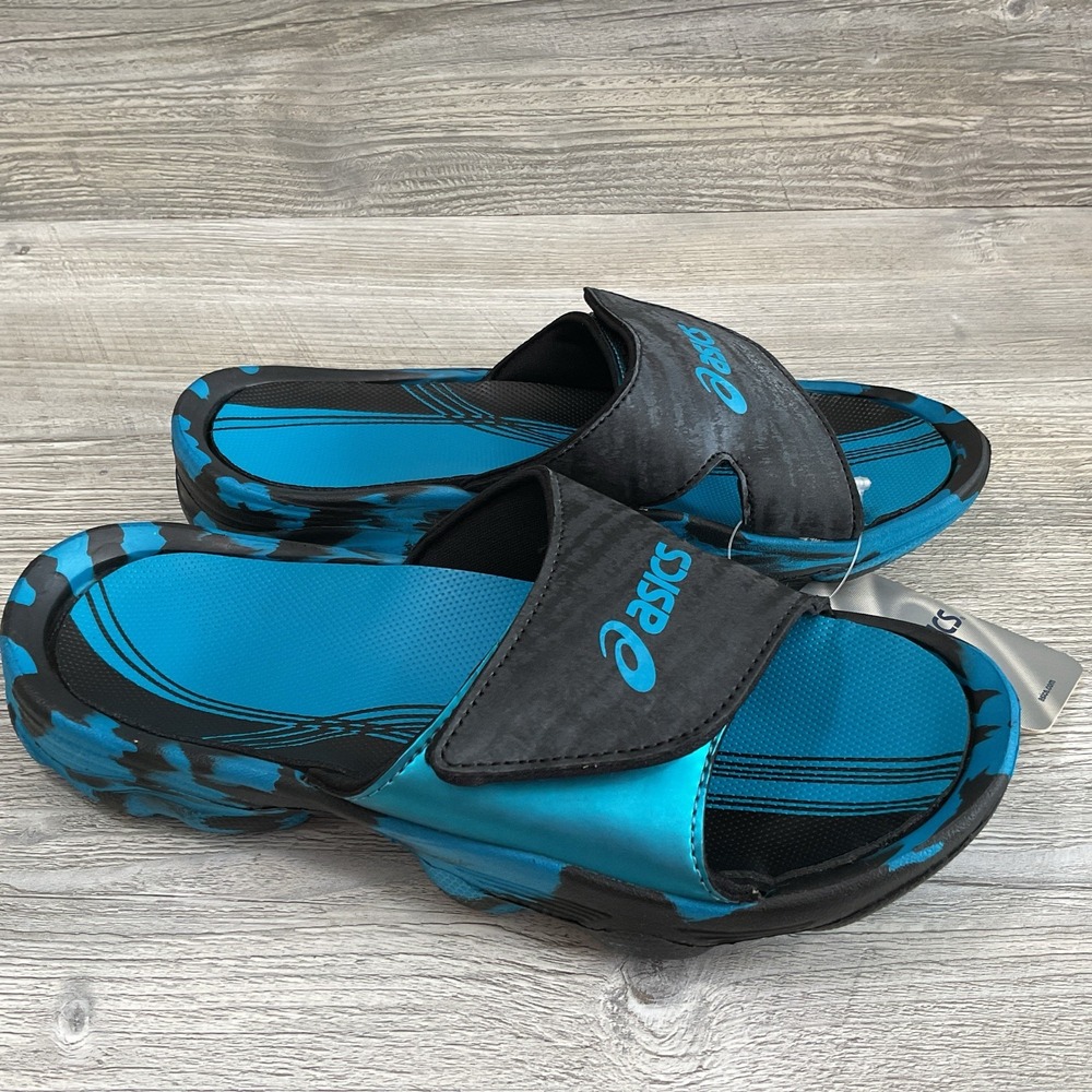 Asics Men's Lyashi Stability P210Y Electric Blue Sandals Size 7 US NEW